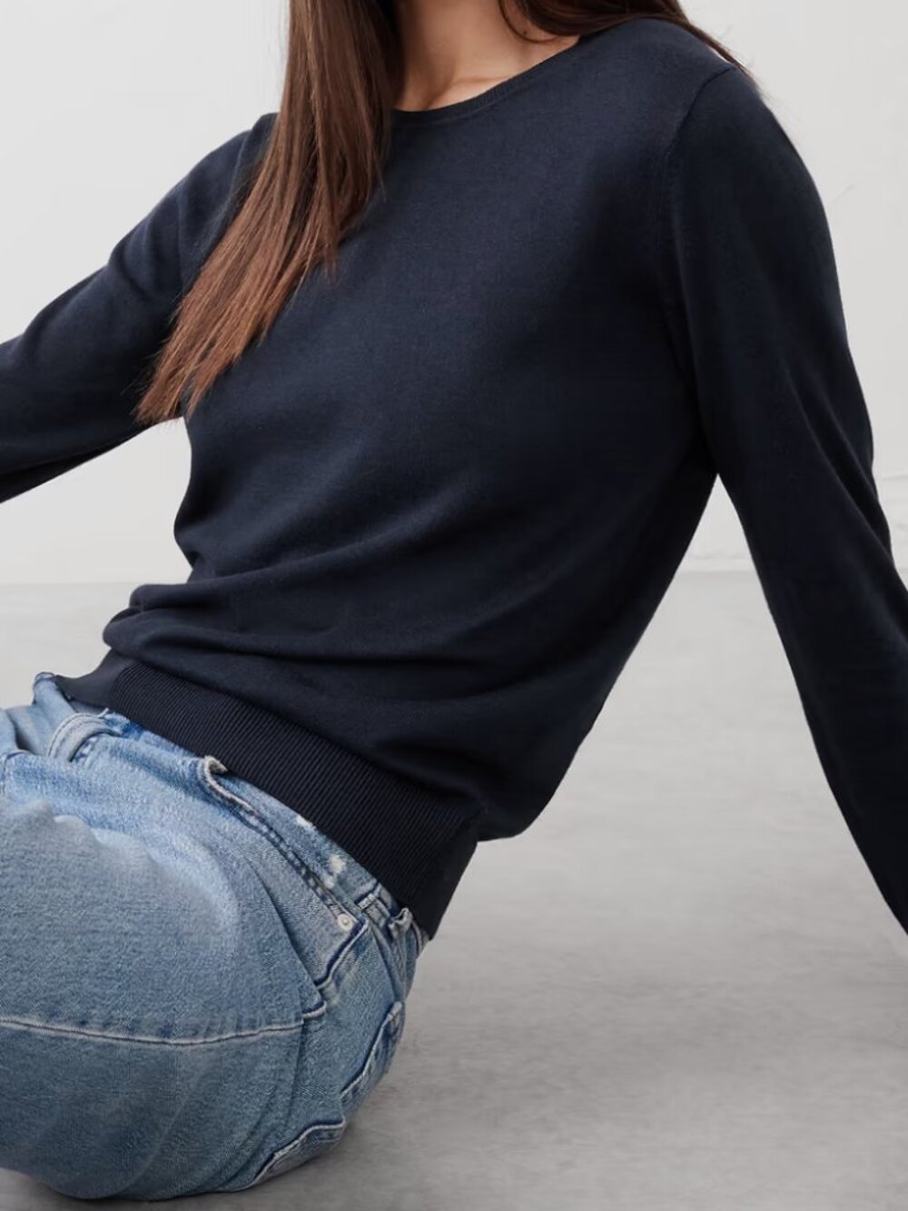 Forever Crew-Neck Sweater, Preppy Navy
